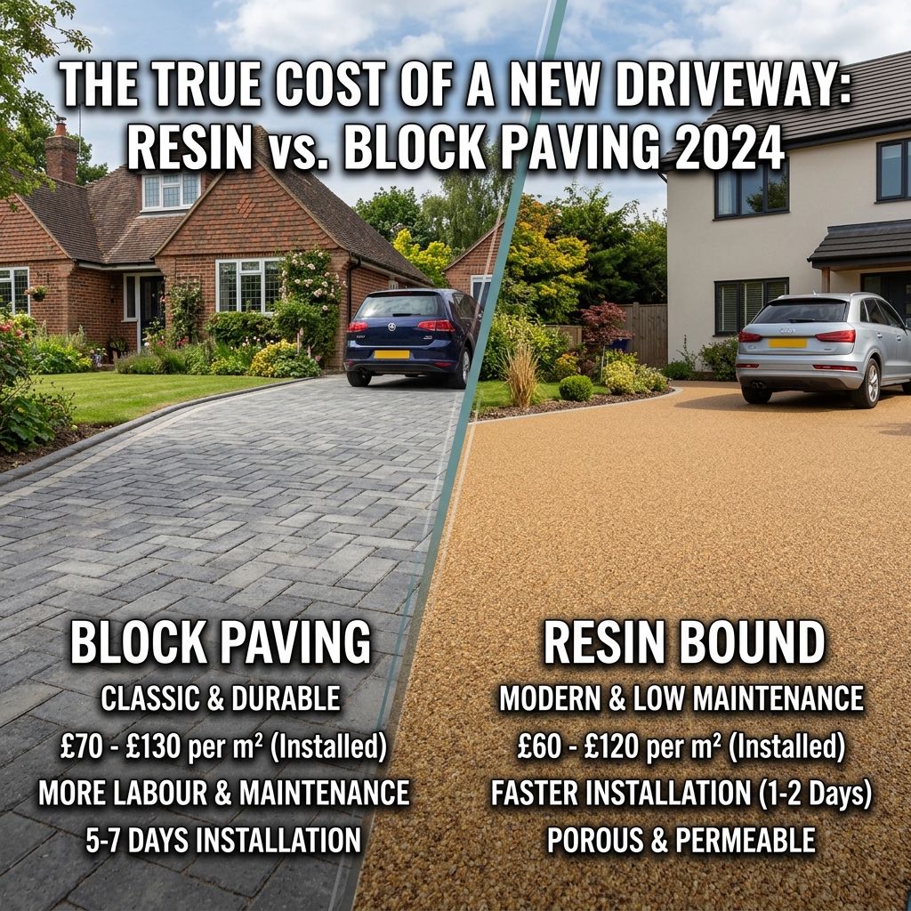 The True Cost of a New Driveway: Resin vs. Block Paving 2024